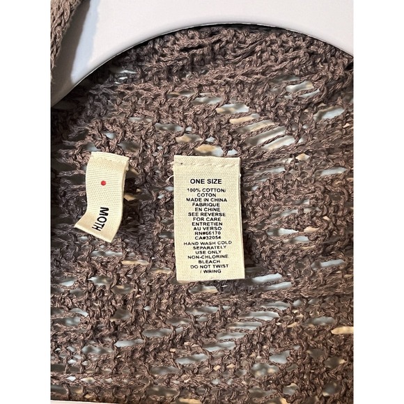 MOTH WOMENS KNIT OPEN FRONT CARDIGAN ONE SIZE BROWN CASCADE - Picture 2 of 5
